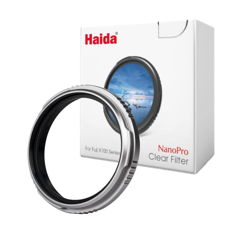 Filtr ochronny do aparatów serii Fujifilm X100 - Haida NanoPro Clear (Silver) z dekielkiem