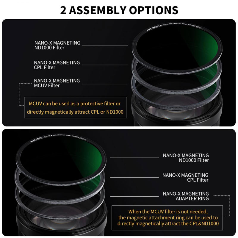     Zestaw filtrów magnetycznych K&F Concept (UV+CPL+ND1000) 86mm