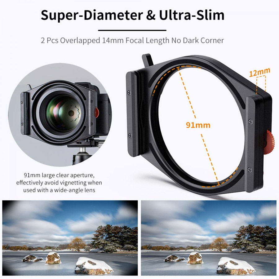  Zestaw fotograficzny (podstawowy) K&F Concept (holder+CPL+ND1000+adaptery)